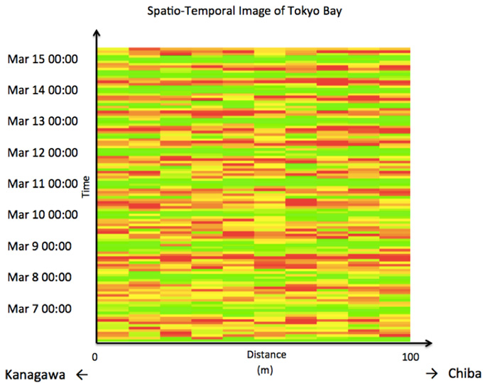 図６：TS-HKMSDDによる潮位変動の時空間イメージ
